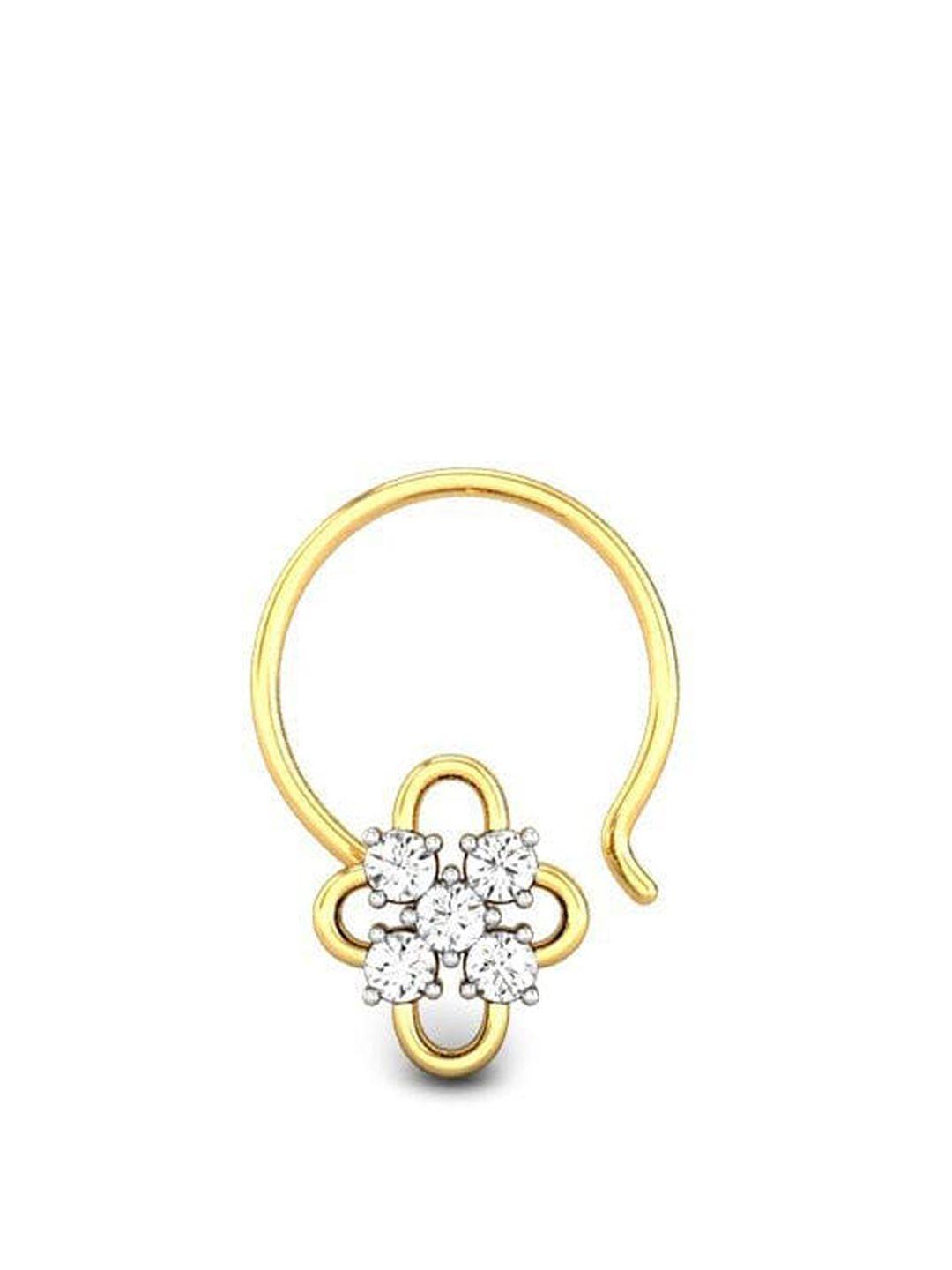 candere a kalyan jewellers company 18kt (750) gold diamond-studded nosepin-0.45gm