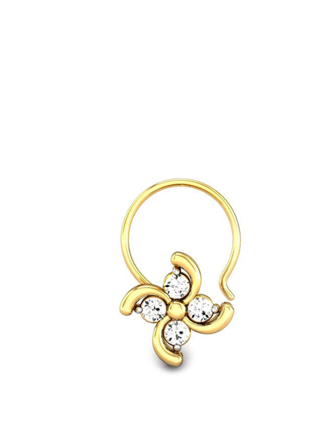 candere a kalyan jewellers company 18kt (750) gold diamond-studded nosepin-0.6gm
