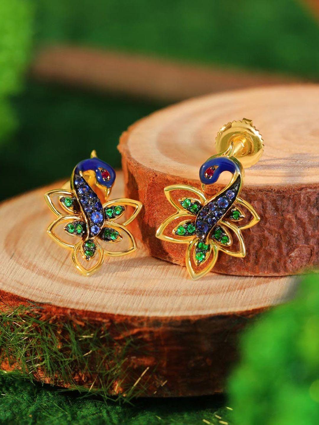 candere a kalyan jewellers company 18kt bis hallmark gold & gemstone earrings-3.24