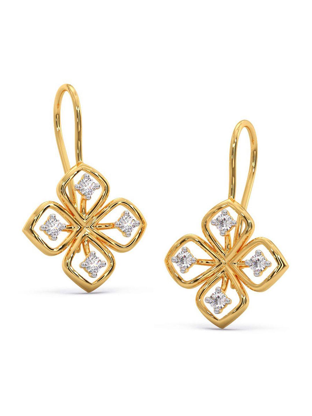 candere a kalyan jewellers company 18kt bis hallmark gold diamond-studded earrings -2.0gm