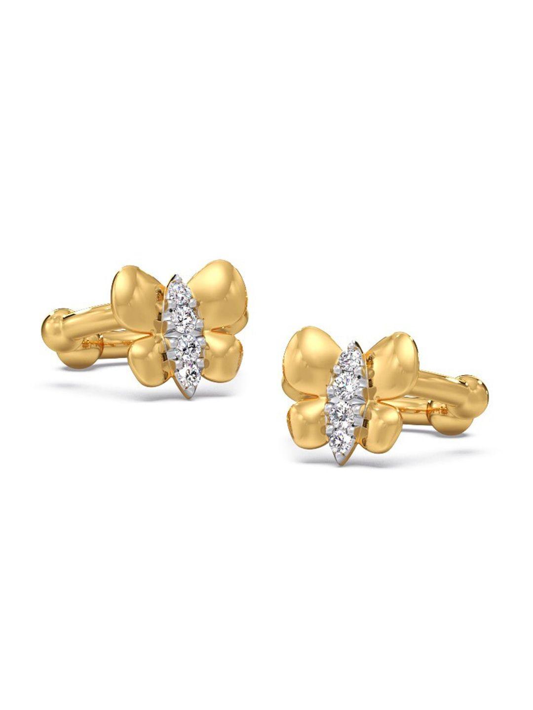 candere a kalyan jewellers company 18kt bis hallmark gold diamond-studded earrings-0.5gm