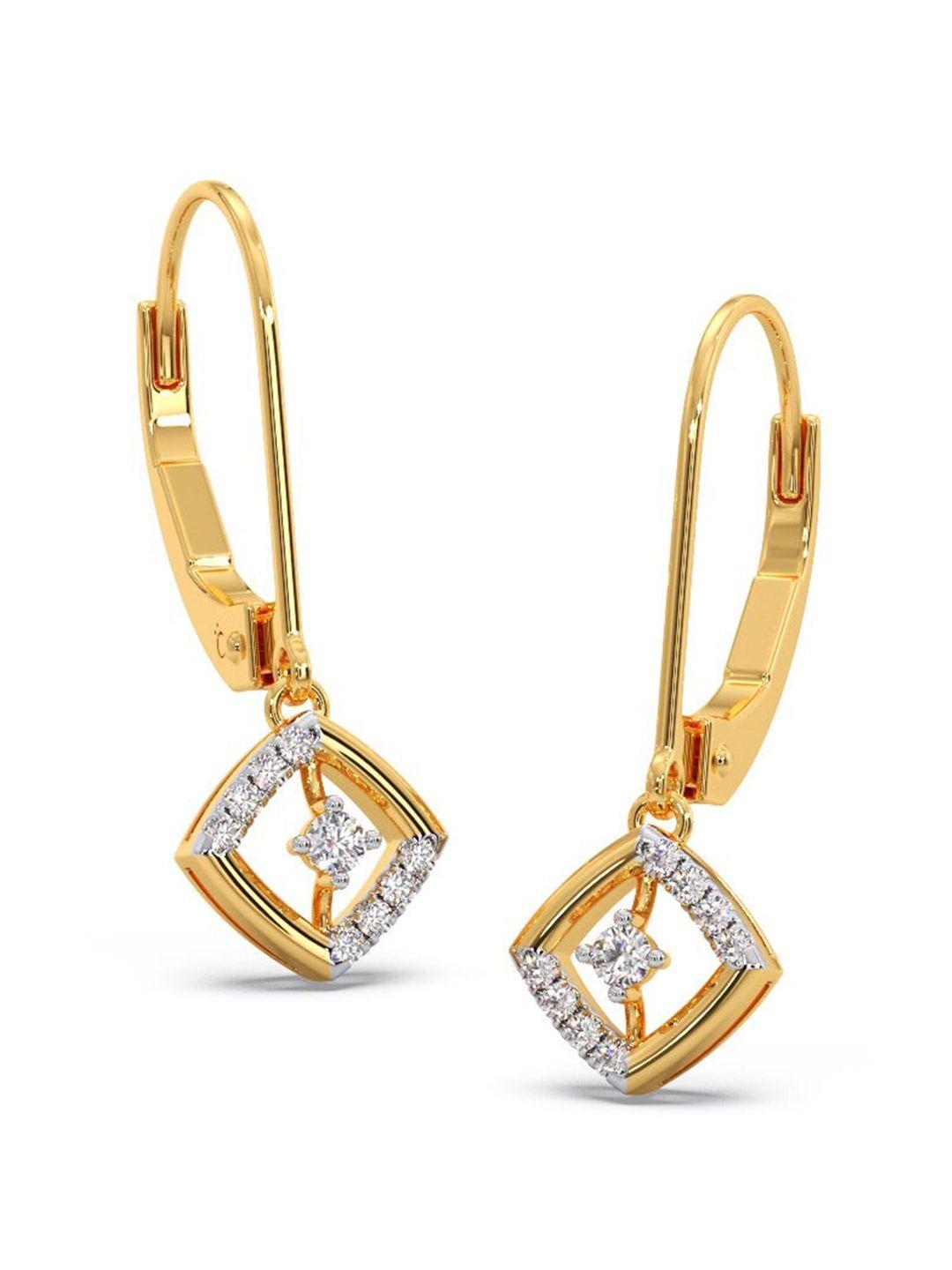 candere a kalyan jewellers company 18kt bis hallmark gold diamond-studded earrings-1.7gm