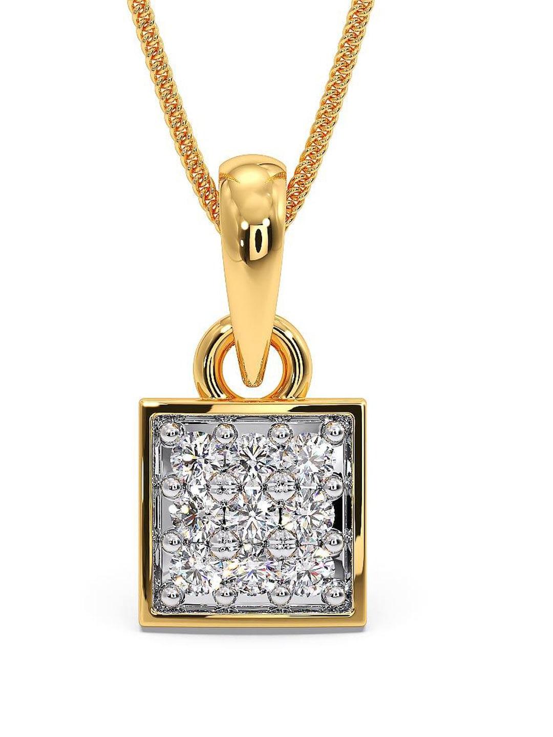 candere a kalyan jewellers company 18kt gold cubic zirconia-studded pendant- 0.56 gm
