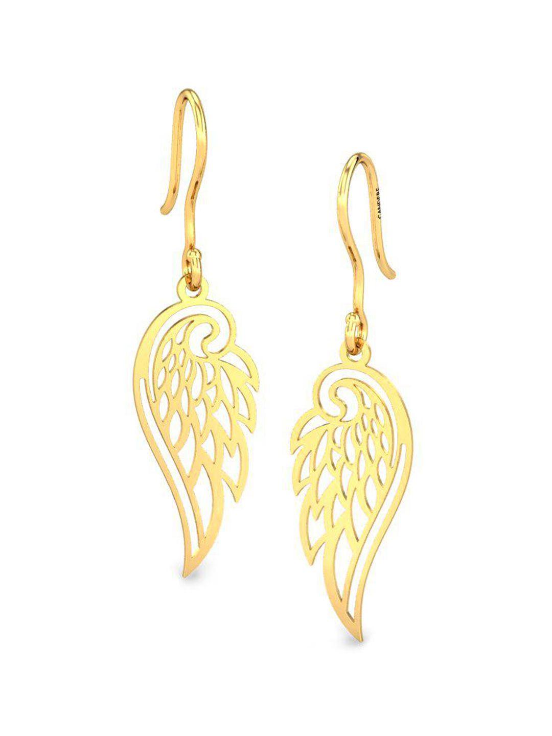 candere a kalyan jewellers company 18kt gold dangle drop earrings - 1.83 gm