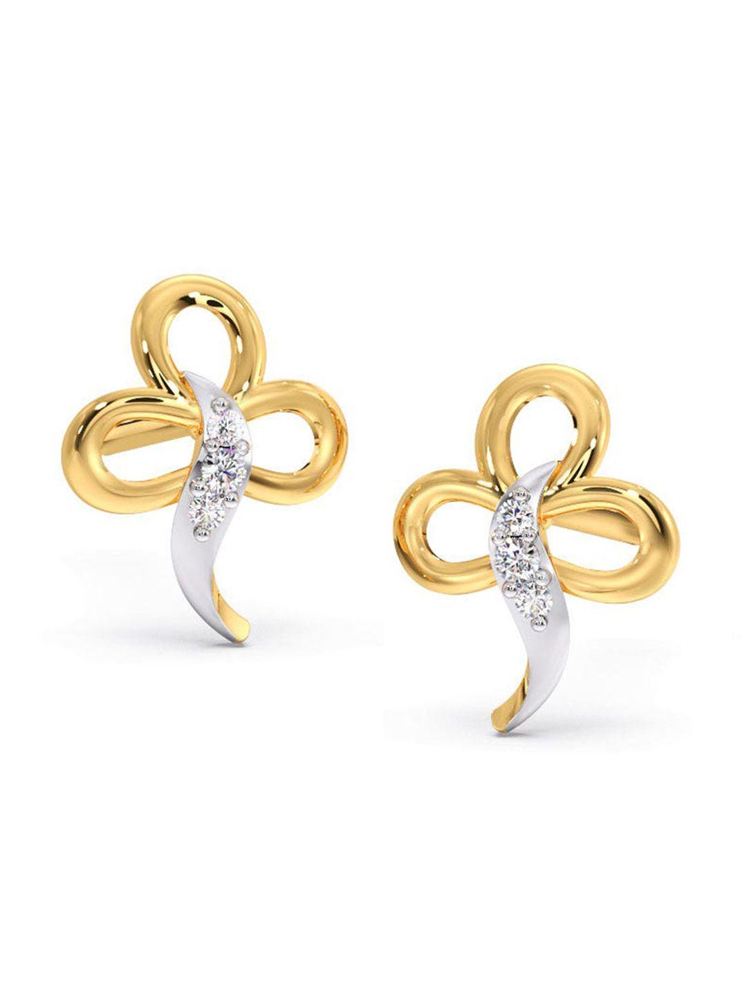 candere a kalyan jewellers company 18kt gold diamond earrings-0.57gm
