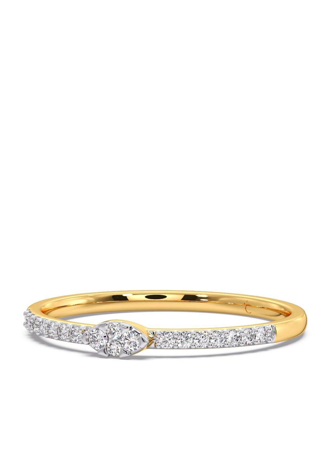 candere a kalyan jewellers company 18kt gold diamond finger ring-1.5gm