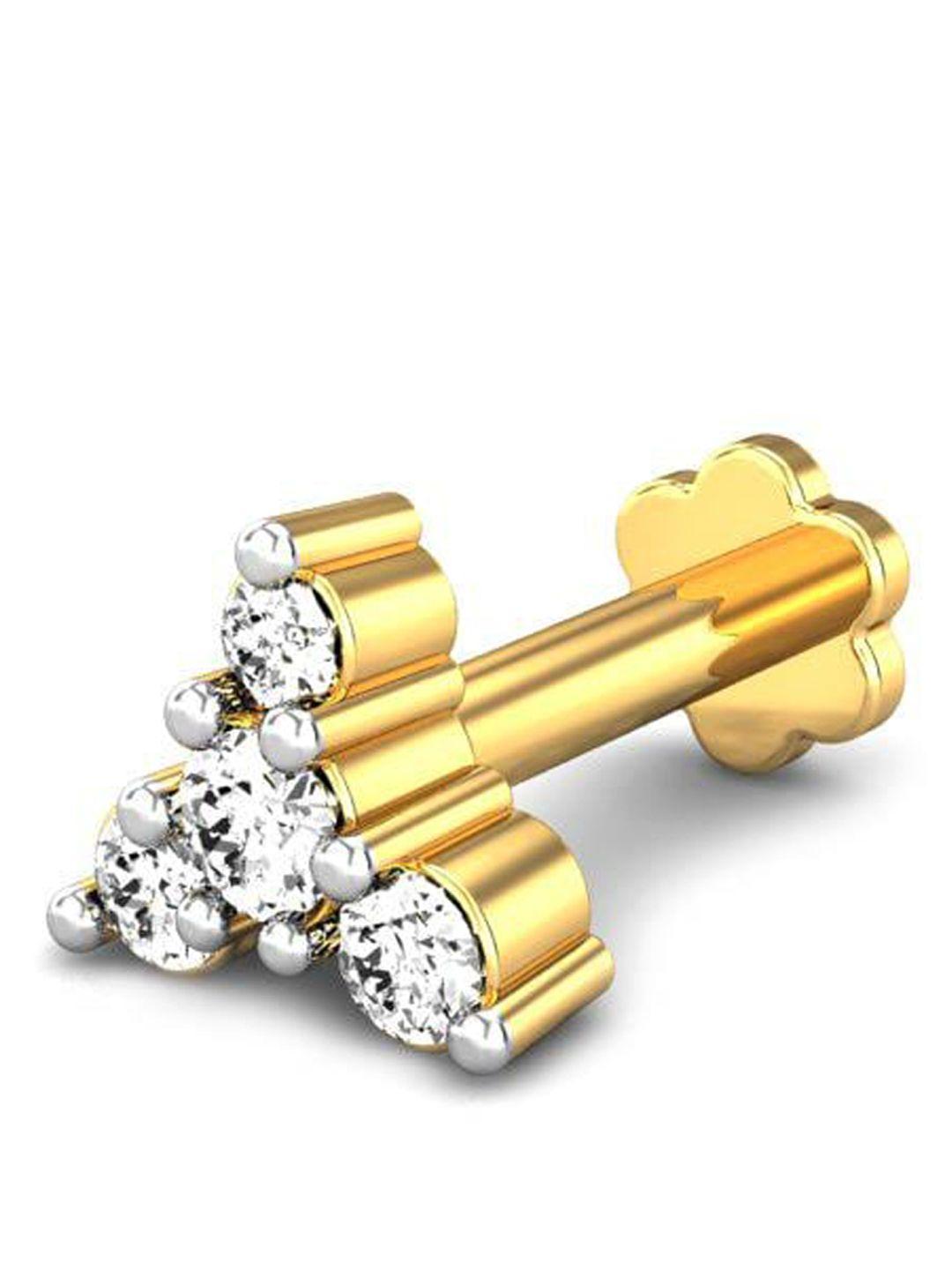 candere a kalyan jewellers company 18kt gold diamond nosepin-0.39gm