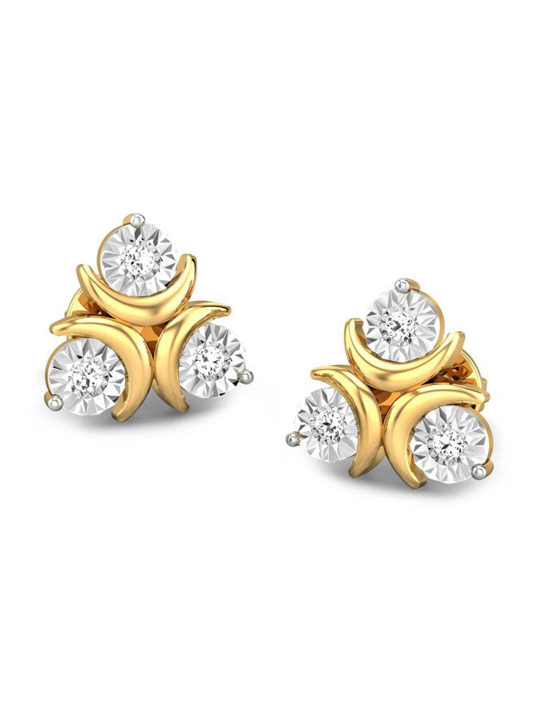 candere a kalyan jewellers company 18kt gold diamond stud earrings-1.89gm