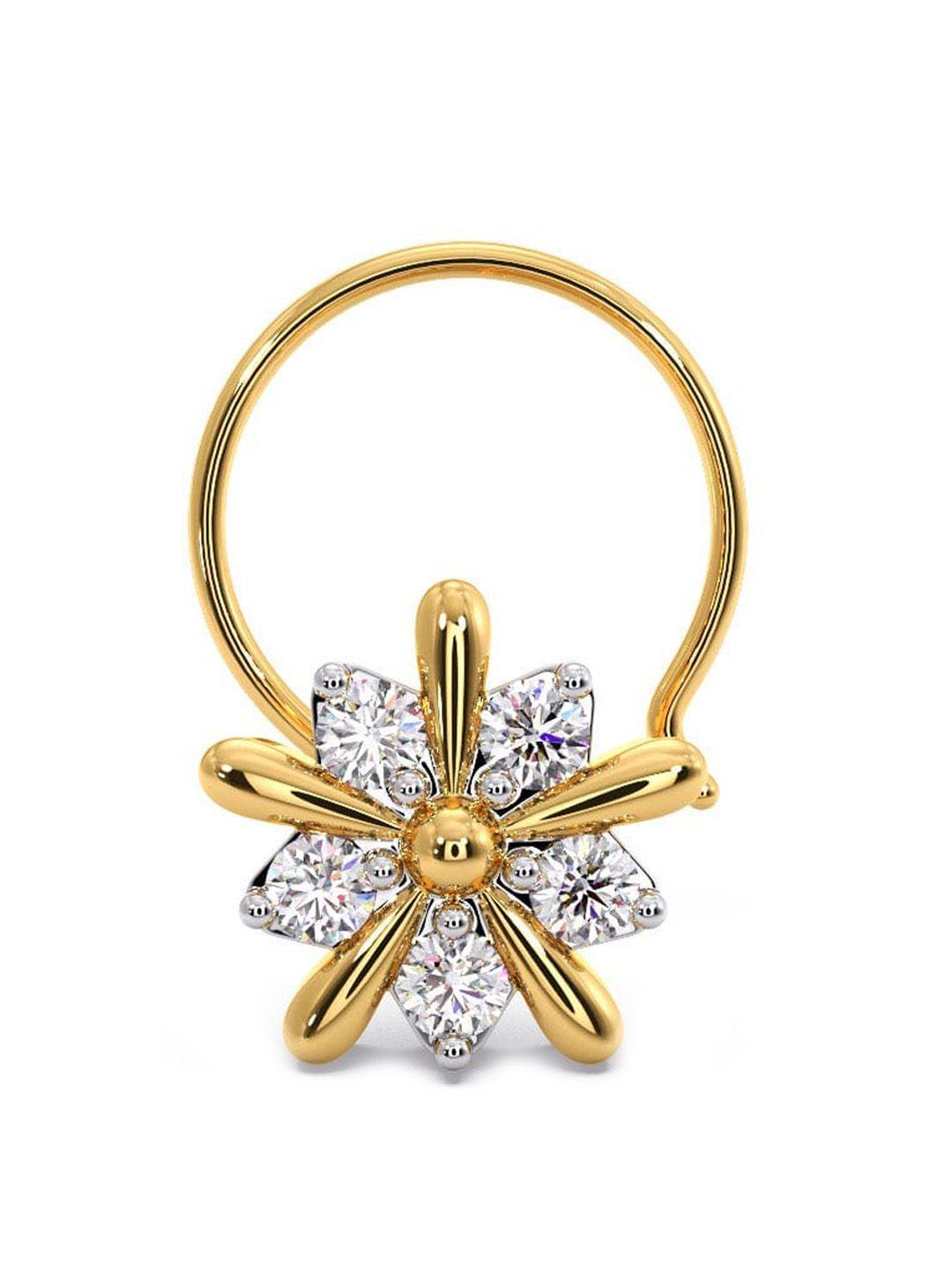 candere a kalyan jewellers company 18kt gold diamond-studded nosepin-0.5 gm