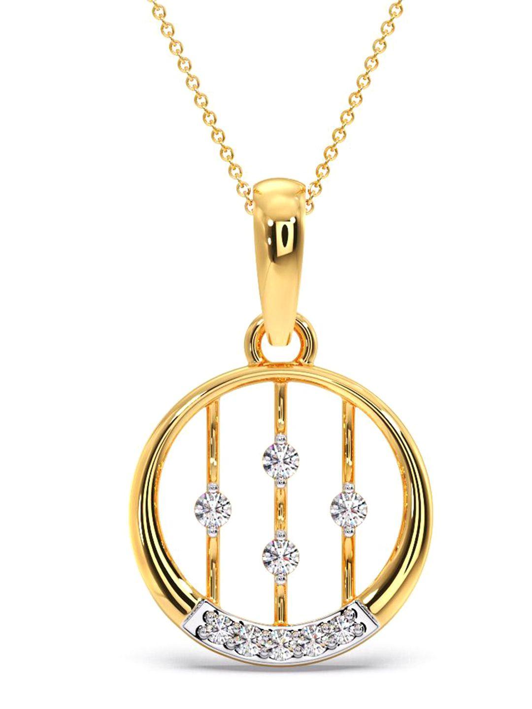 candere a kalyan jewellers company 18kt gold diamond-studded pendant - 0.7 gm