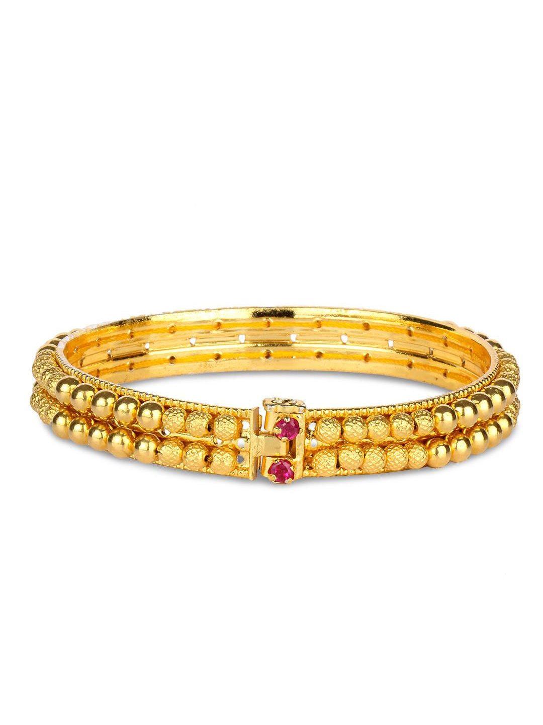 candere a kalyan jewellers company 22kt (916) gold traditional tushi bangle- 2.41gm