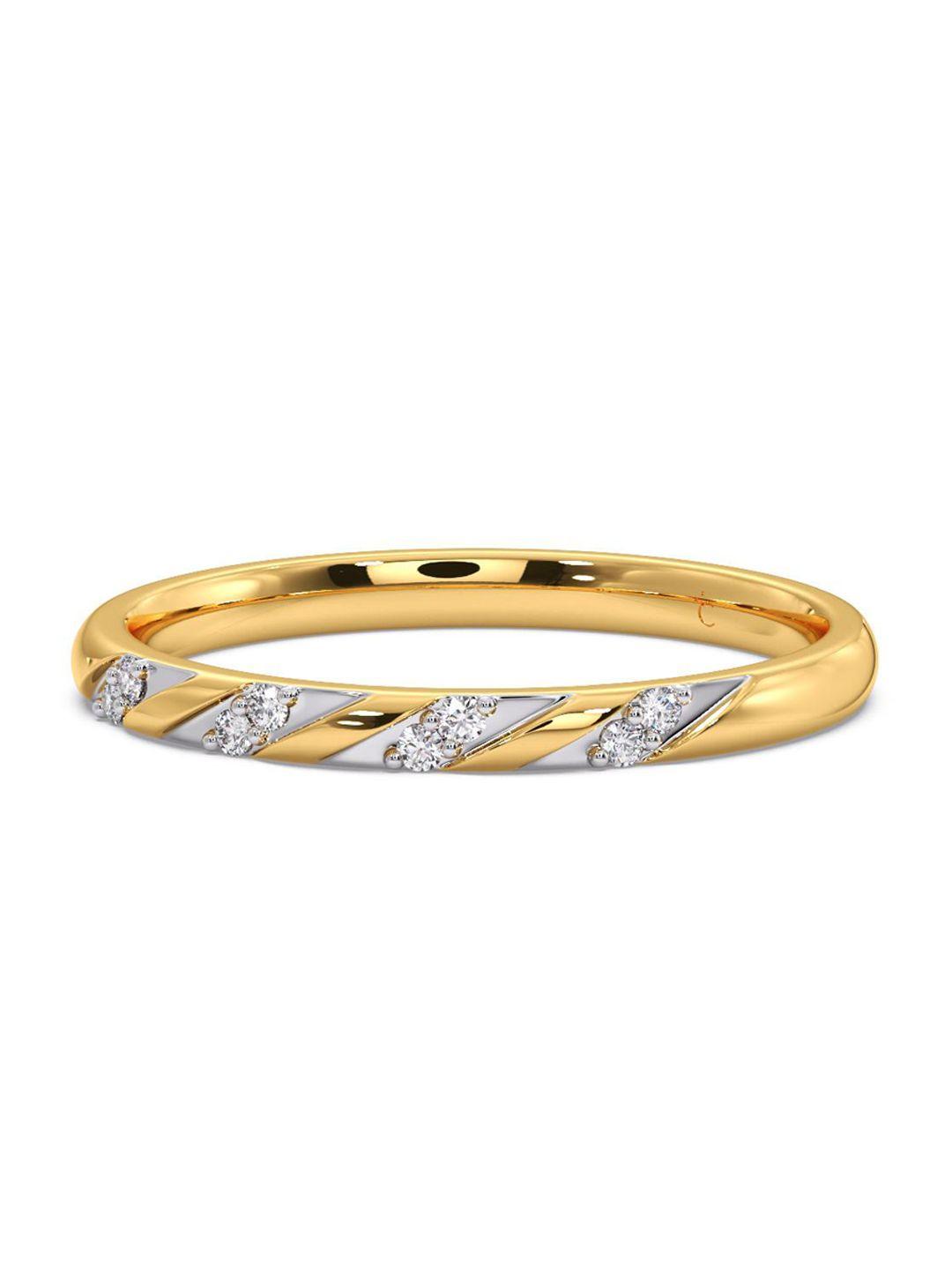 candere a kalyan jewellers company diamond-studded 14kt gold ring - 1.27 gm