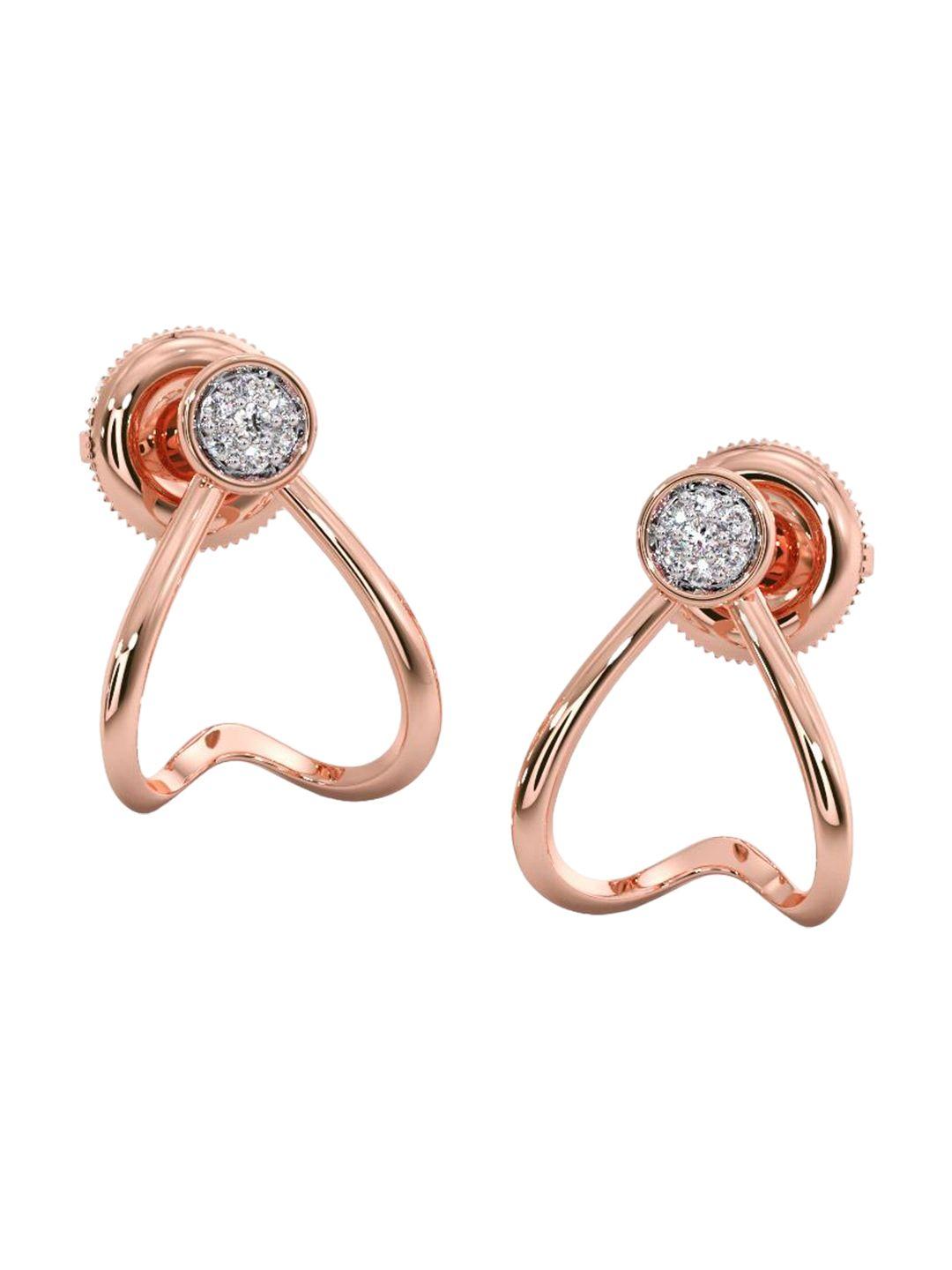 candere a kalyan jewellers company diamond-studded 14kt rose gold stud earrings - 1.27 gm