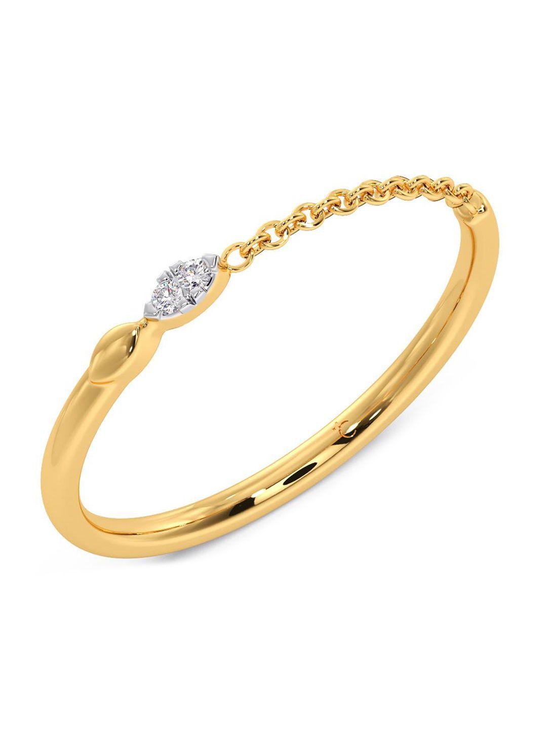 candere a kalyan jewellers company diamond-studded 18kt gold ring - 1.02 gm