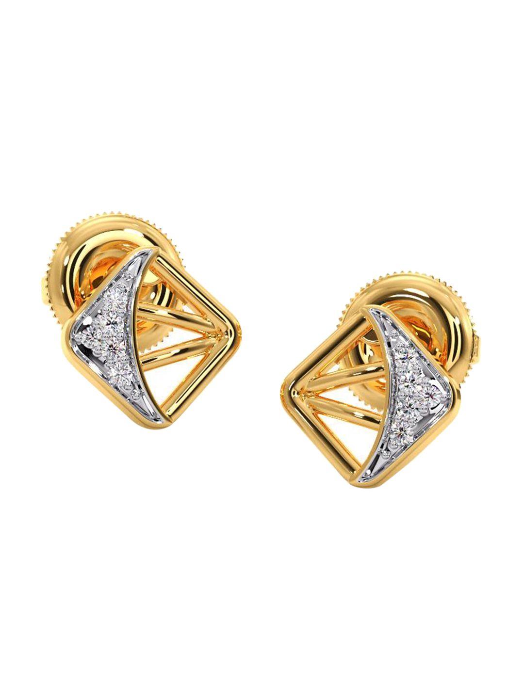 candere a kalyan jewellers company diamond-studded 18kt gold stud earrings - 0.71 gm