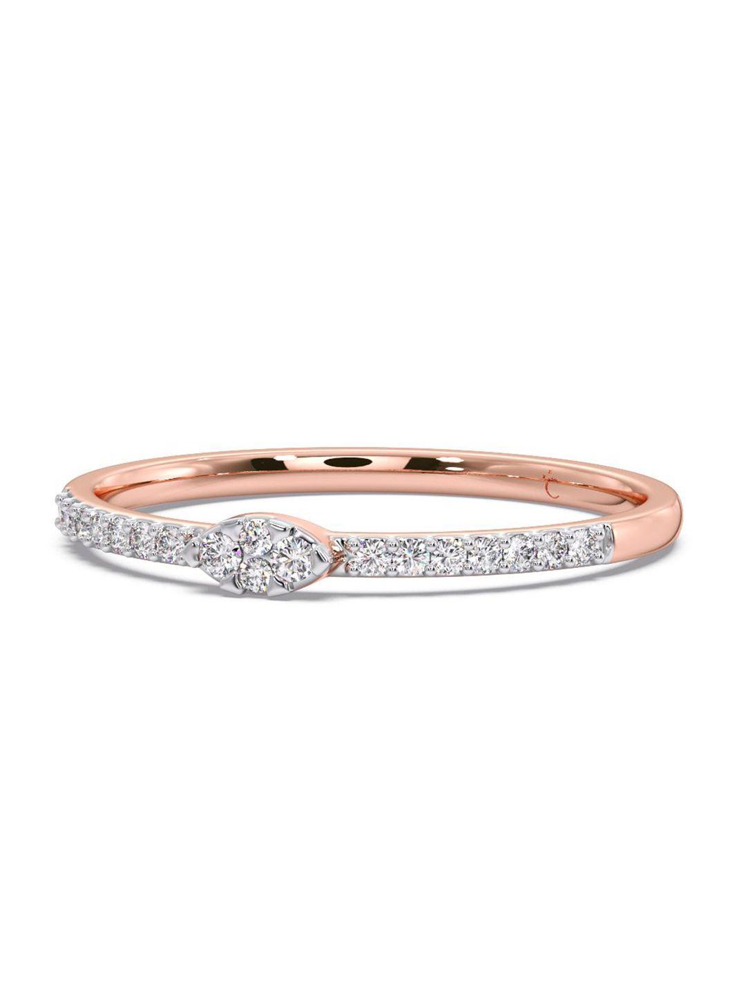 candere a kalyan jewellers company diamond-studded 18kt rose gold ring - 1.48 gm