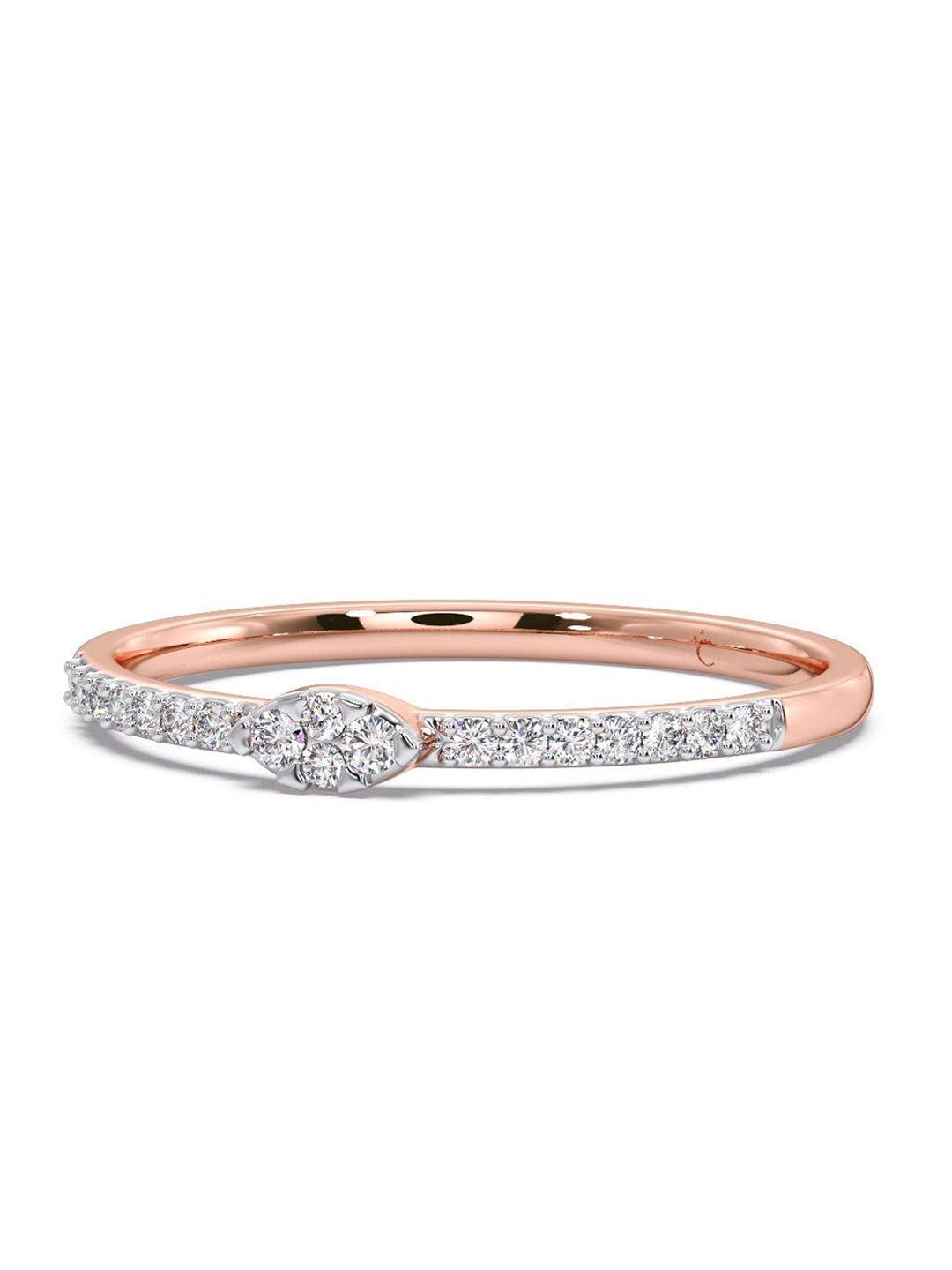 candere a kalyan jewellers company diamond-studded 18kt rose gold ring - 1.58 gm