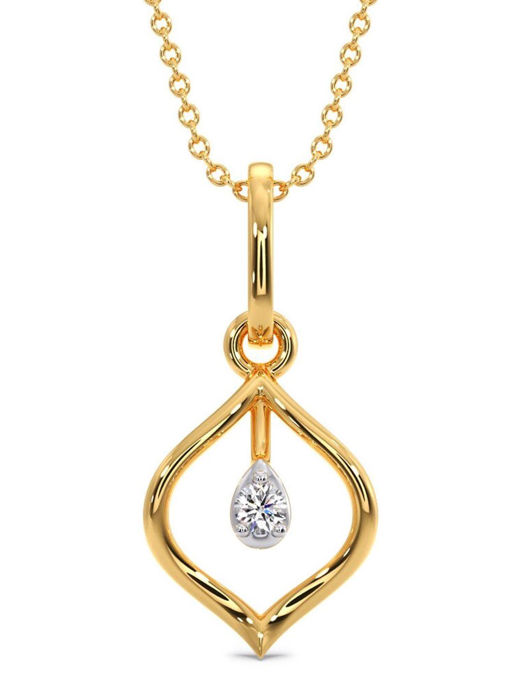 candere a kalyan jewellers company diamondlites 18kt gold diamond pendant-0.37gm