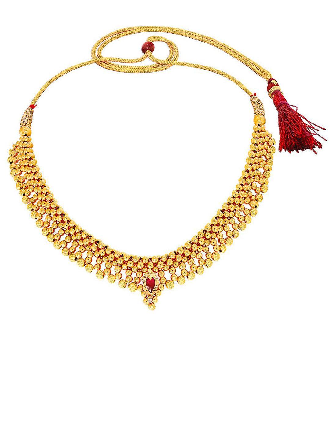 candere a kalyan jewellers company gold-plated 22kt choker necklace