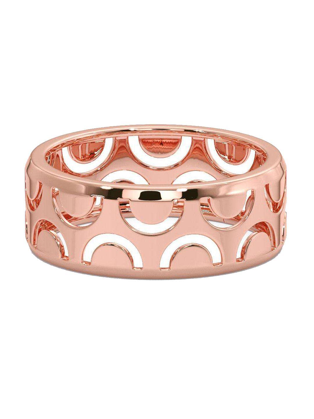 candere a kalyan jewellers company men 18kt bis hallmark rose gold finger ring- 4.47gm