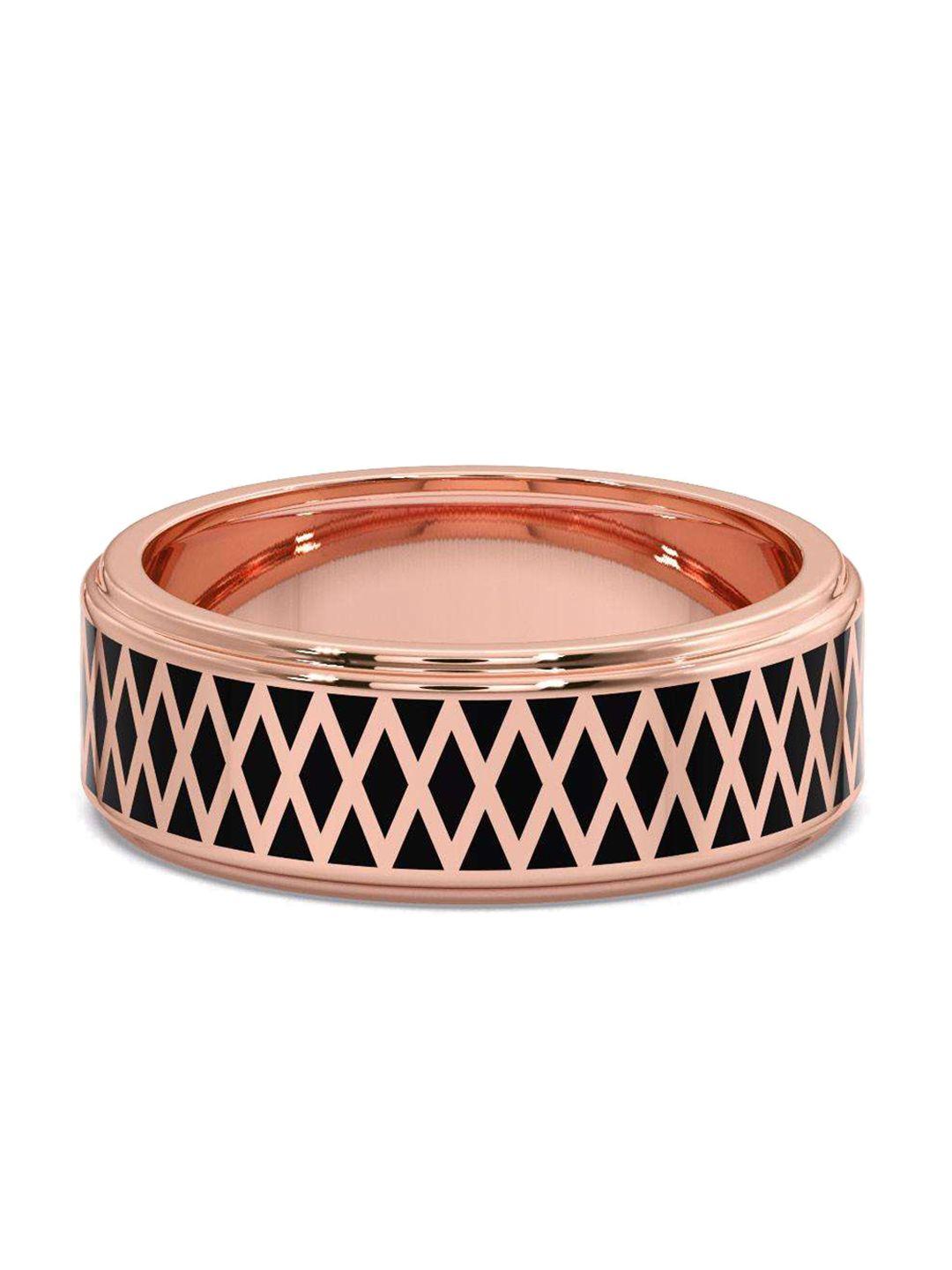 candere a kalyan jewellers company men 18kt bis hallmark rose gold finger ring-5.42gm