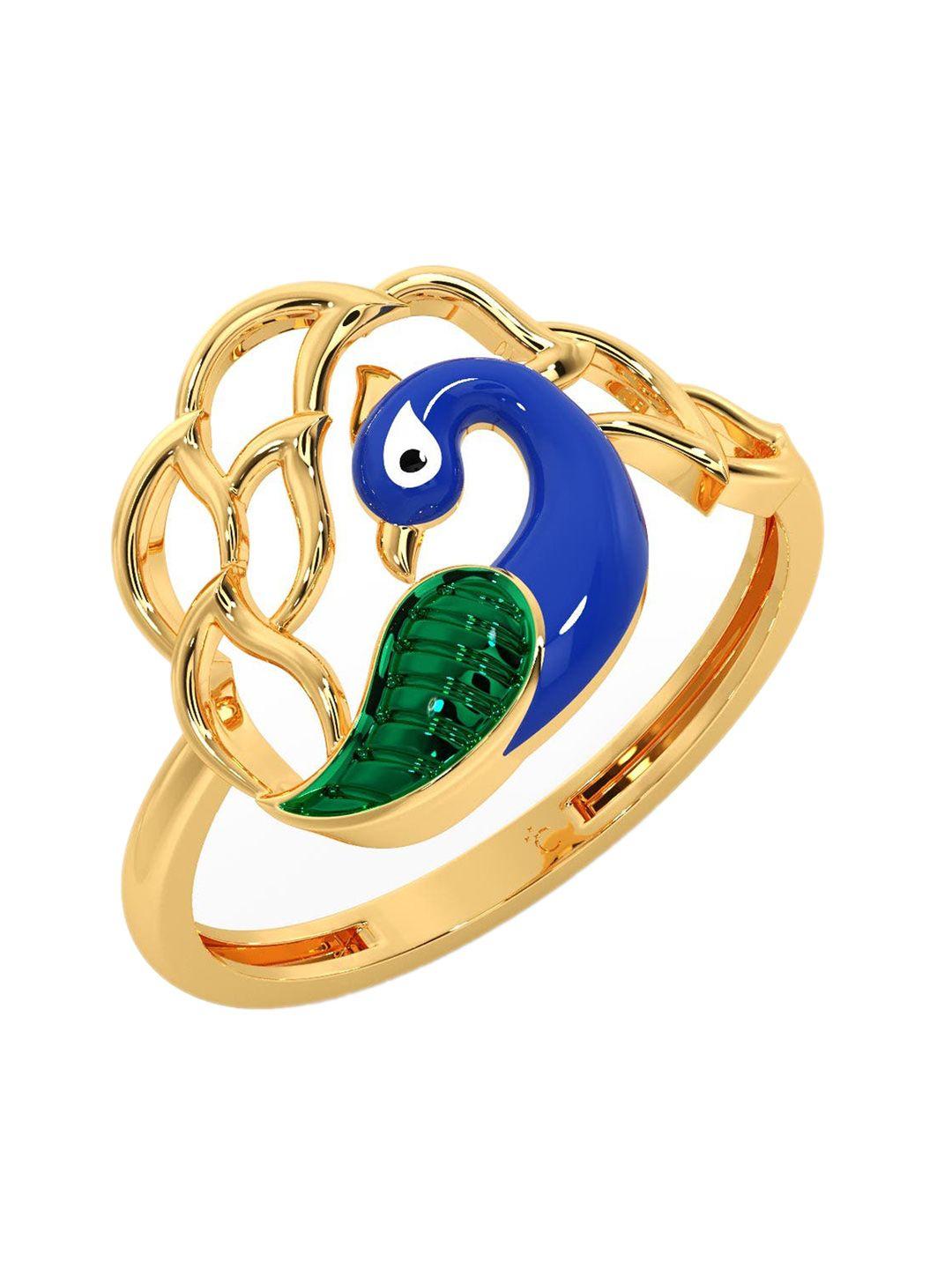 candere a kalyan jewellers company peacock 18kt bis hallmark gold ring-2.02gm
