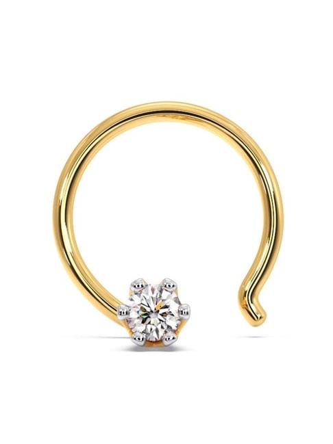 candere by kalyan jewellers 18k yellow gold & diamond nosepin for women