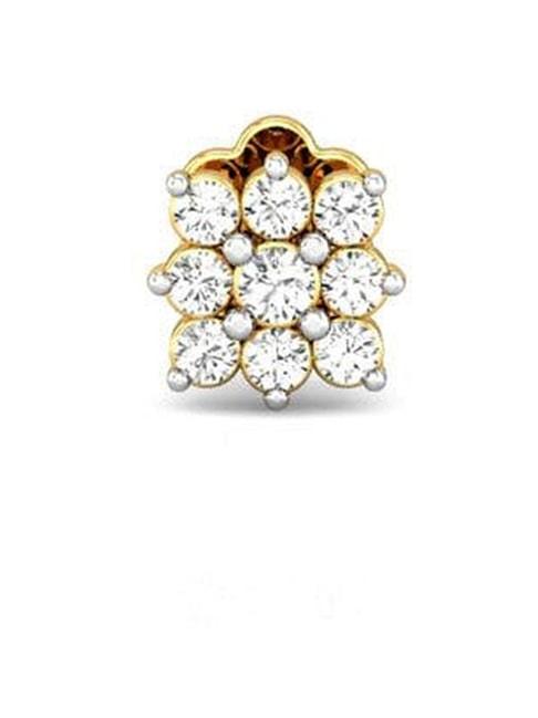candere by kalyan jewellers 18k yellow gold and diamond nosepin for women