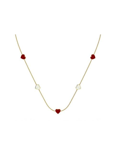 candere by kalyan jewellers 18k yellow gold heart shape necklace