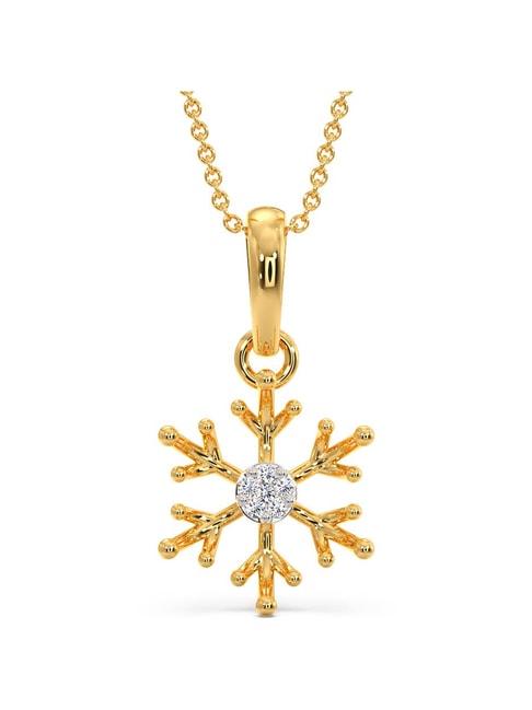 candere by kalyan jewellers bis hallmark 18k yellow gold and certified diamond pendant