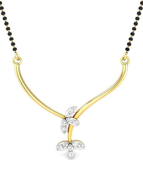 candere by kalyan jewellers everlite collection 18k yellow gold mangalsutra tanmanyas pendant
