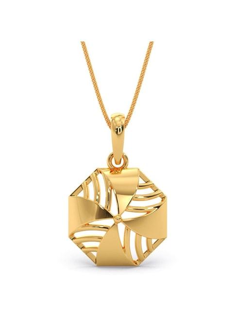 candere by kalyan jewellers peacock collection 18k yellow gold pendant for women