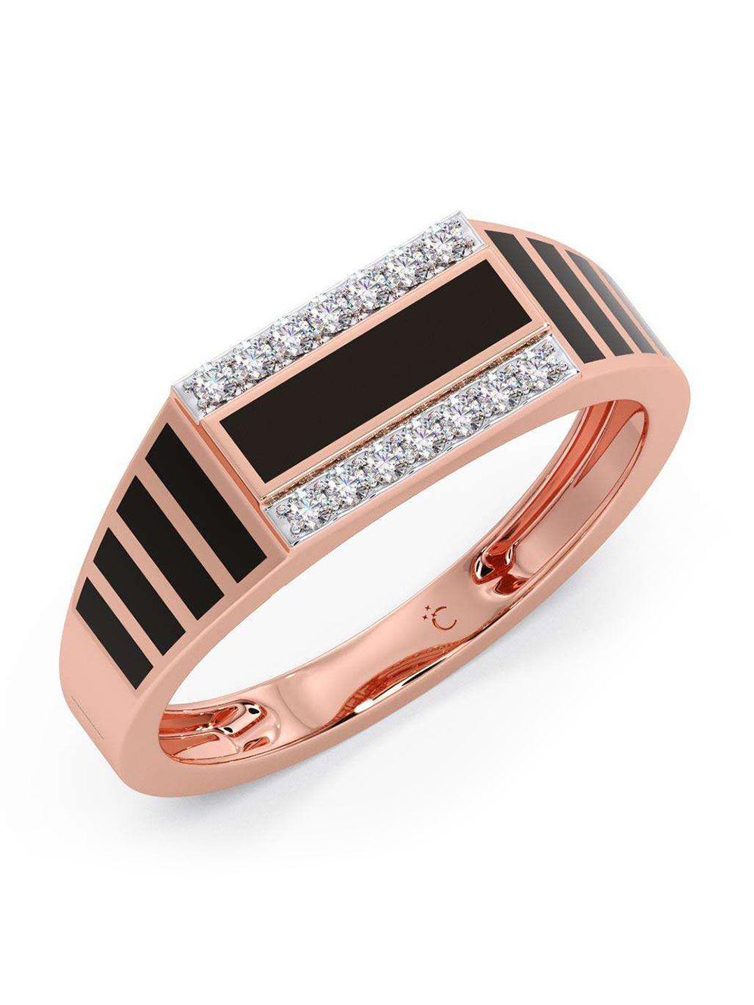 candere a kalyan jewellers company 14kt bis hallmark rose gold diamond ring - 3.29 gm