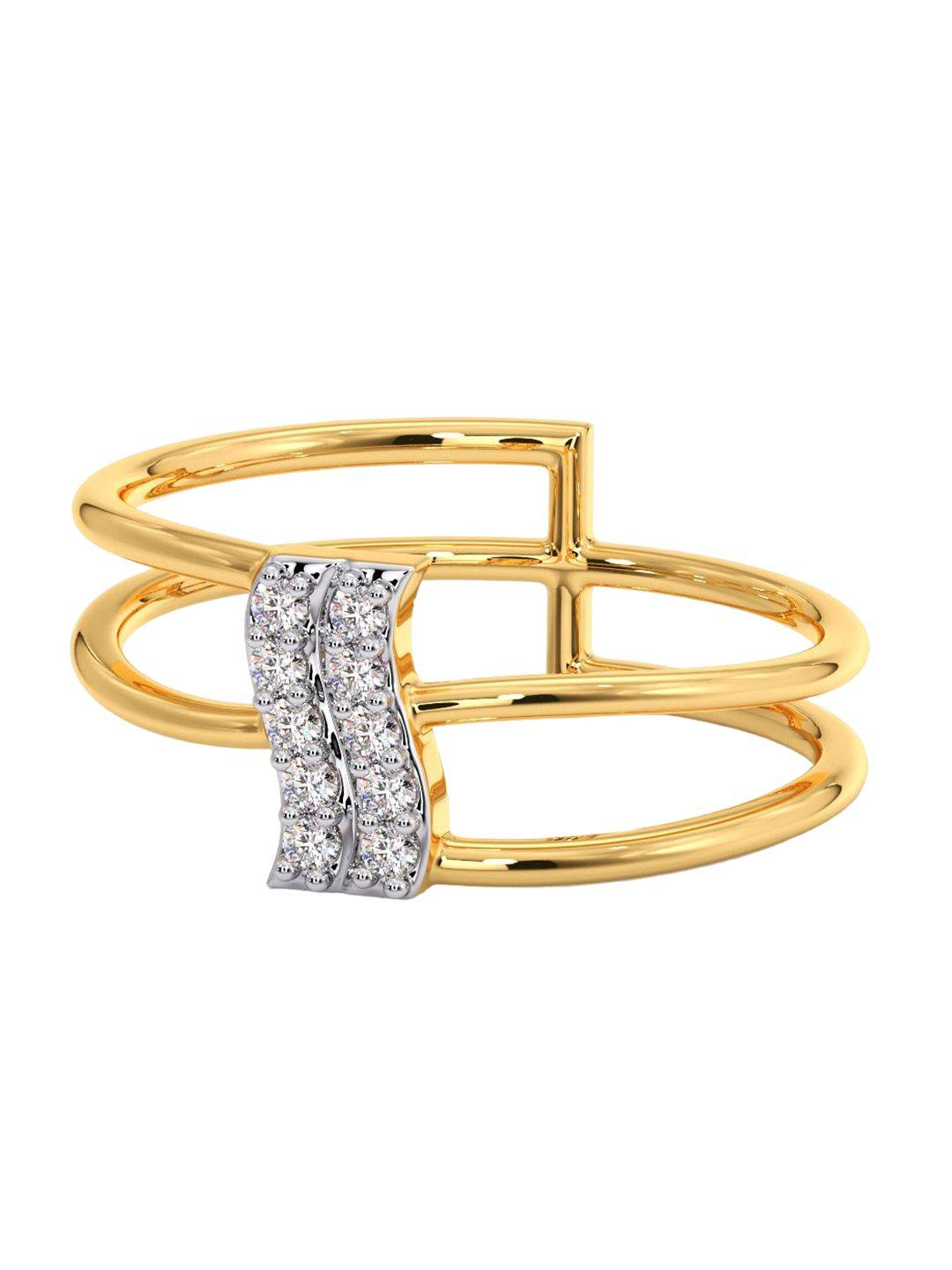 candere a kalyan jewellers company 14kt gold diamondring - 1.68 gm