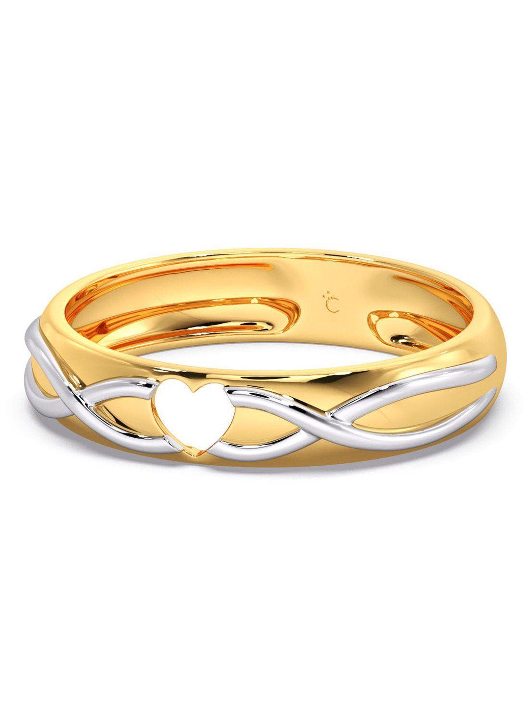 candere a kalyan jewellers company 14kt gold heart band ring-2.91gm