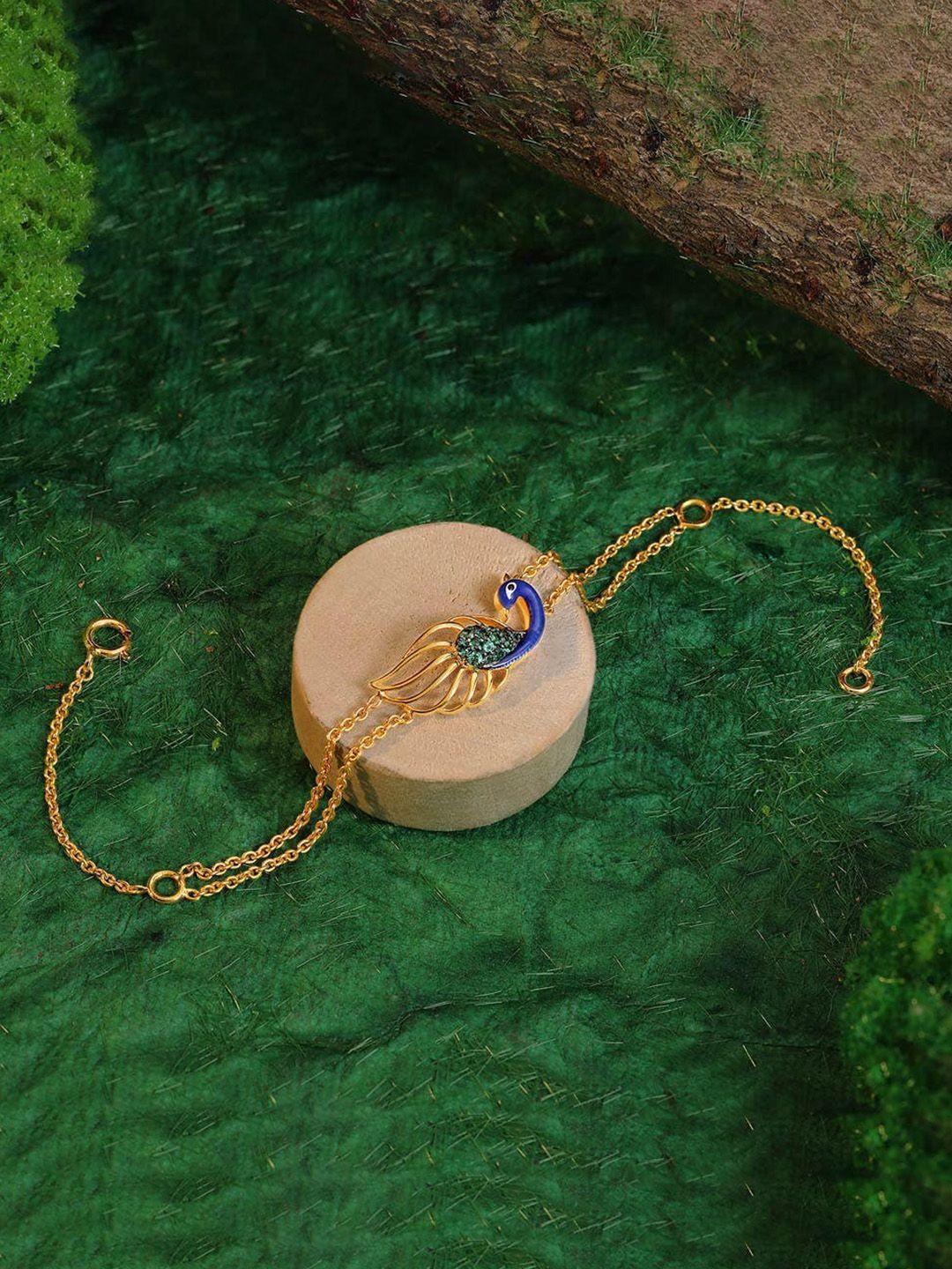 candere a kalyan jewellers company 14kt gold peacock bracelet
