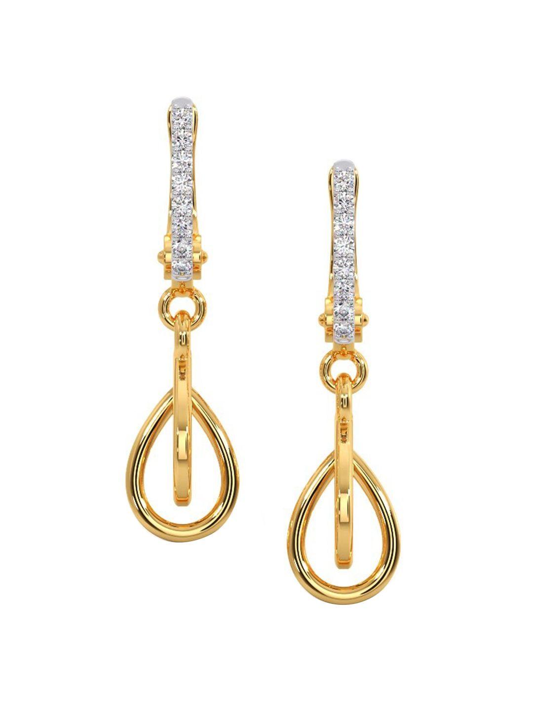candere a kalyan jewellers company 18kt bis hallmark gold diamond-studded earrings-1.5gm