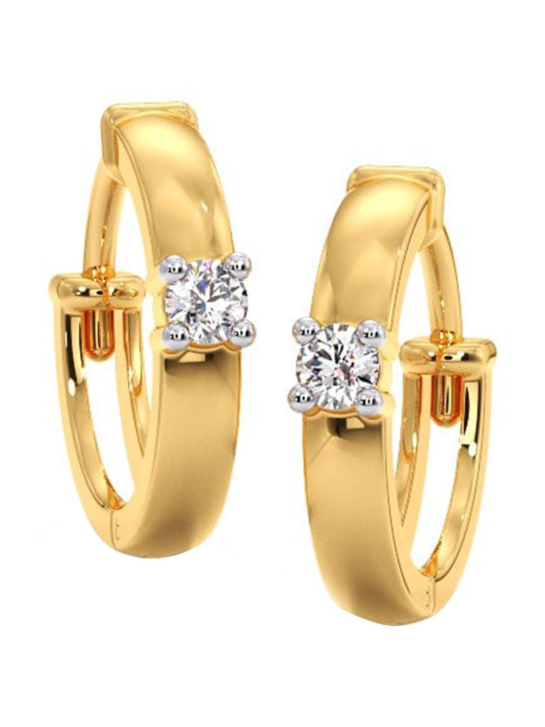 candere a kalyan jewellers company 18kt gold diamond earrings-0.7gm