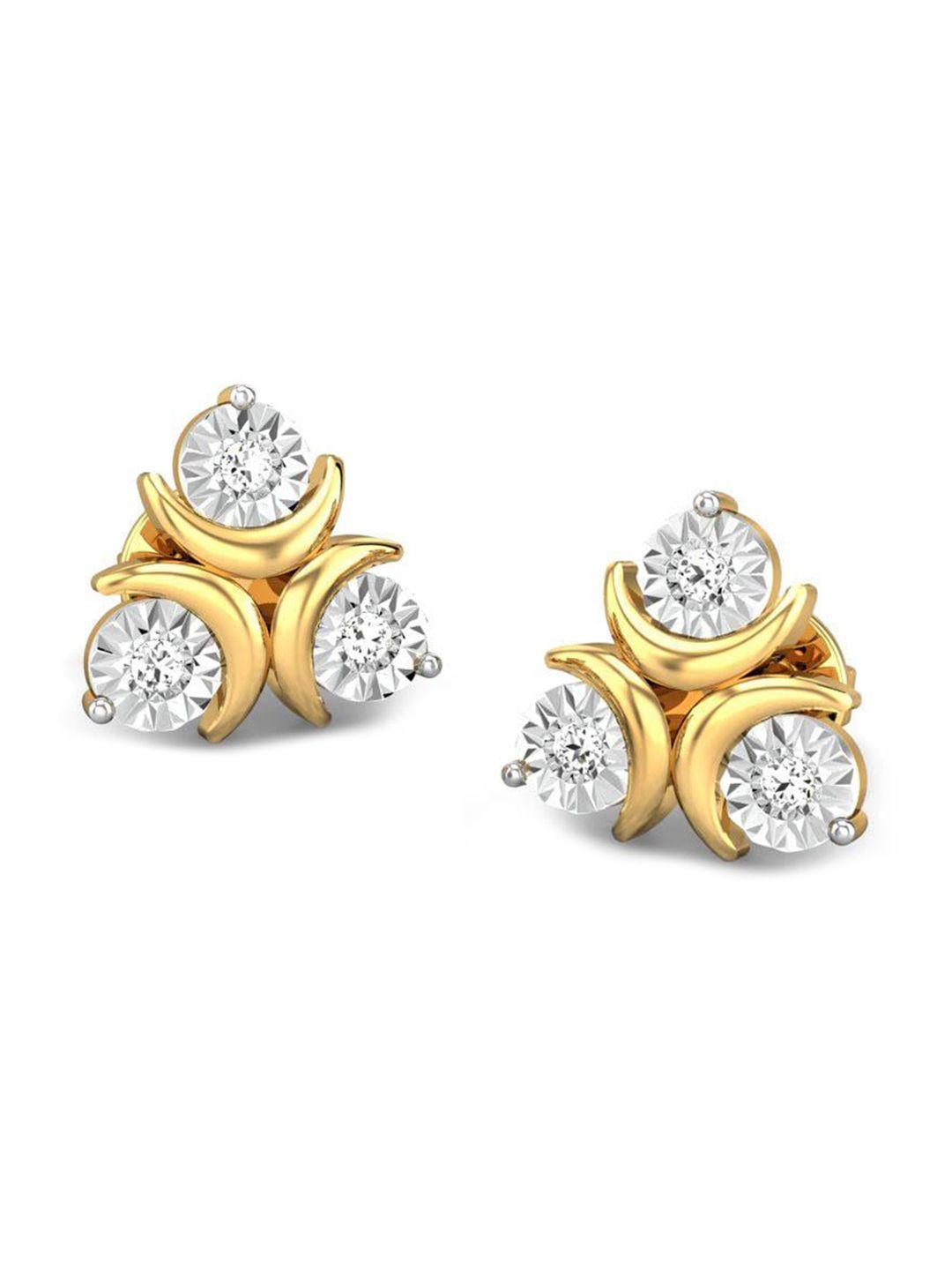 candere a kalyan jewellers company 18kt gold diamond stud earrings-2.22gm