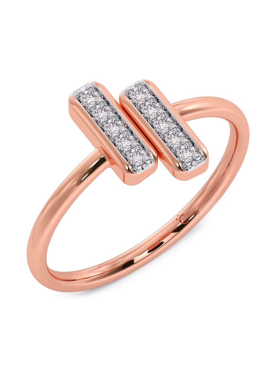 candere a kalyan jewellers company 18kt rose gold diamond finger ring-1.91gm