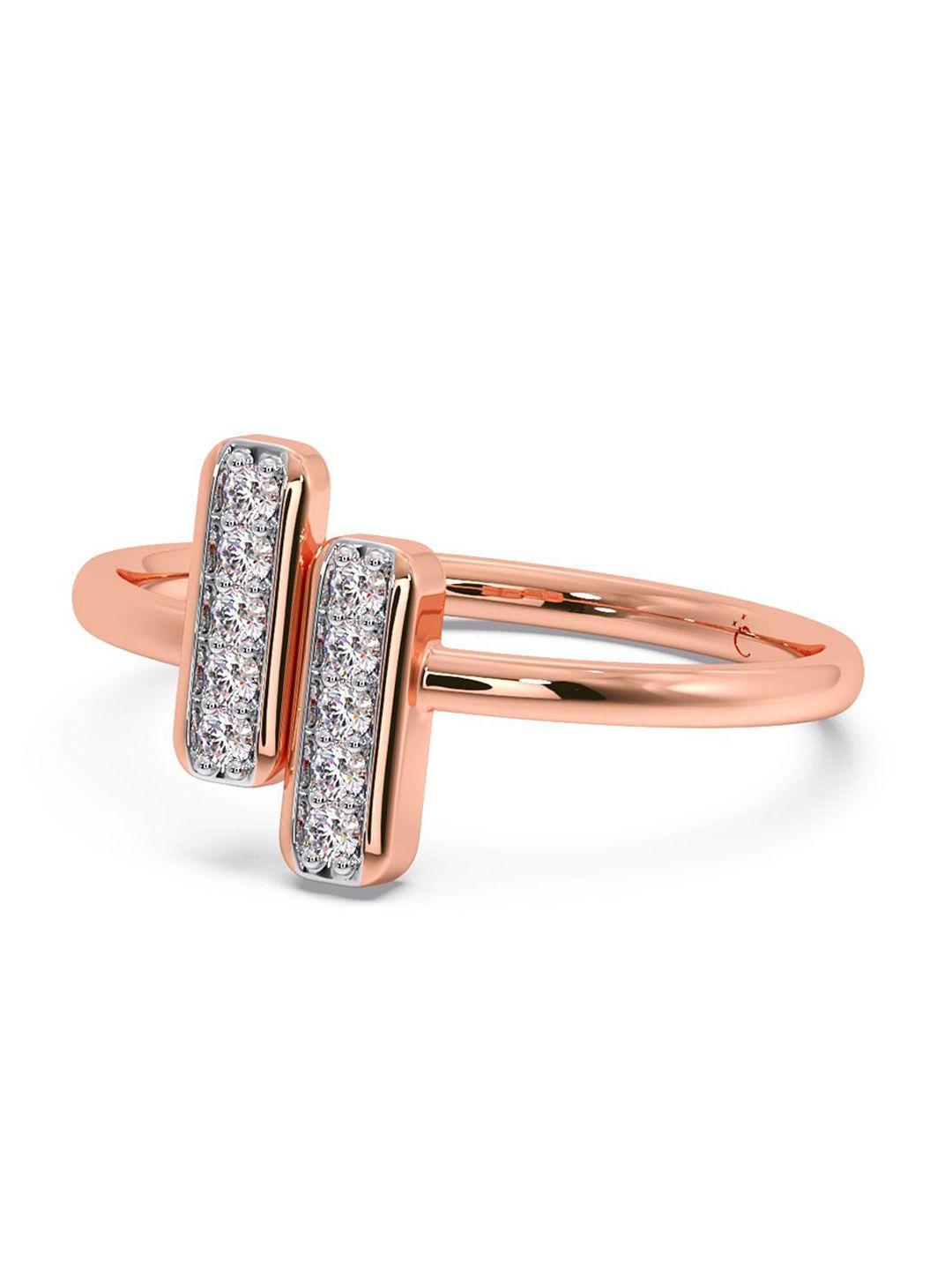 candere a kalyan jewellers company 18kt rose gold diamond finger ring-2.05gm