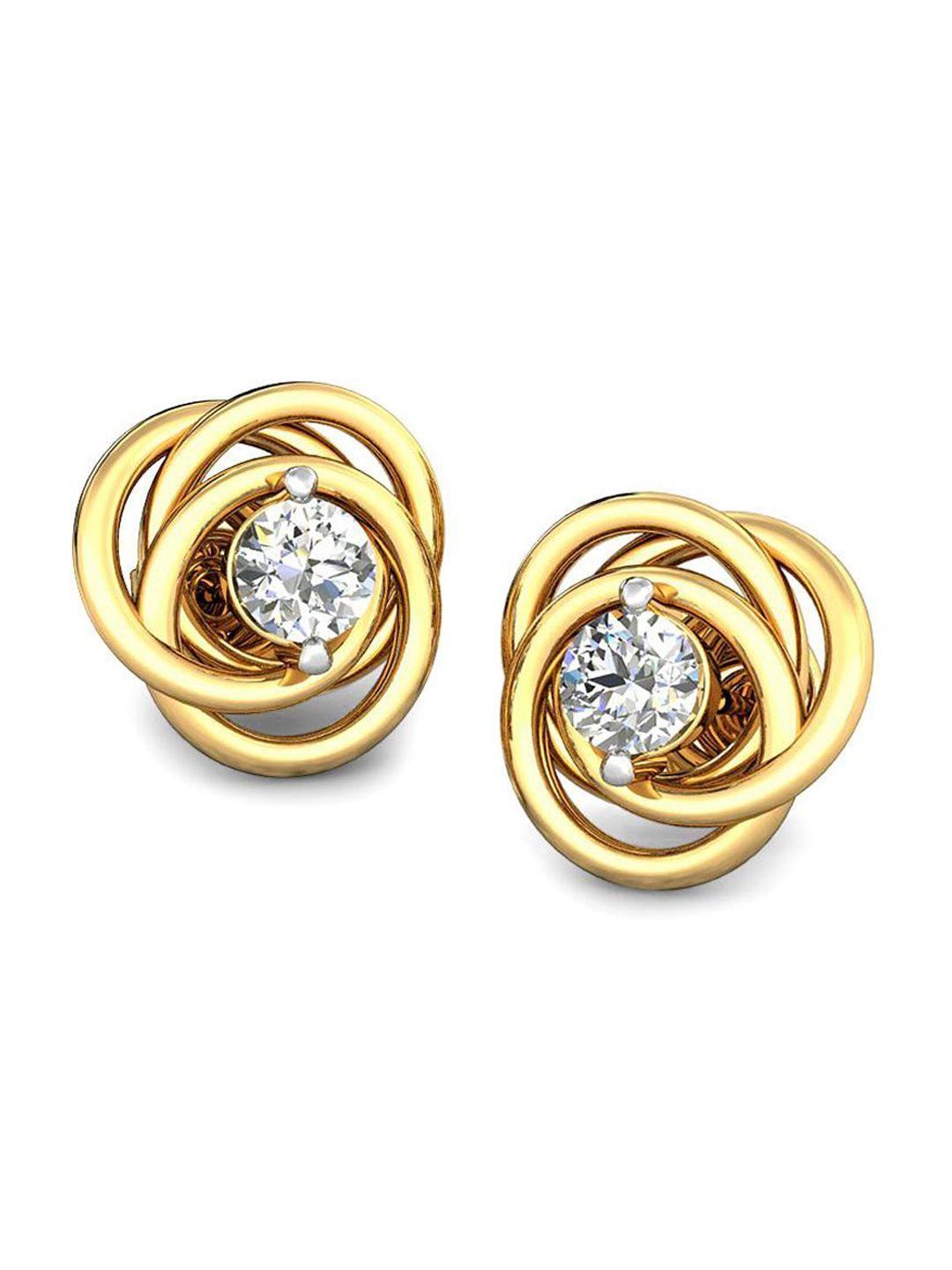 candere a kalyan jewellers company 22kt gold cubic zirconia stud earrings-2.48gm