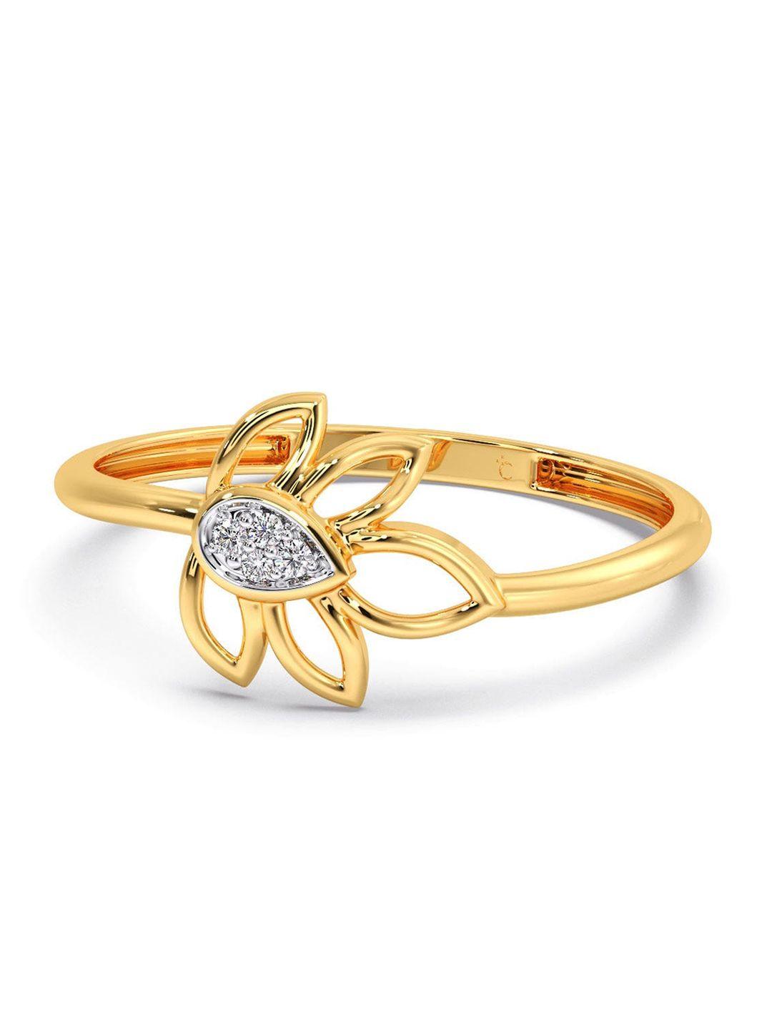 candere a kalyan jewellers company diamondlites 14kt gold diamond finger ring-0.71gm