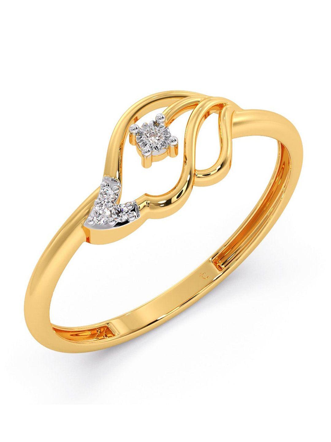 candere a kalyan jewellers company diamondlites 14kt gold diamond finger ring-0.88gm