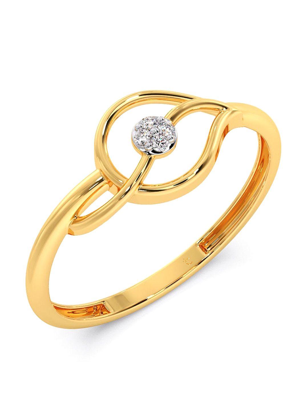 candere a kalyan jewellers company diamondlites 14kt gold diamond finger ring-0.89gm