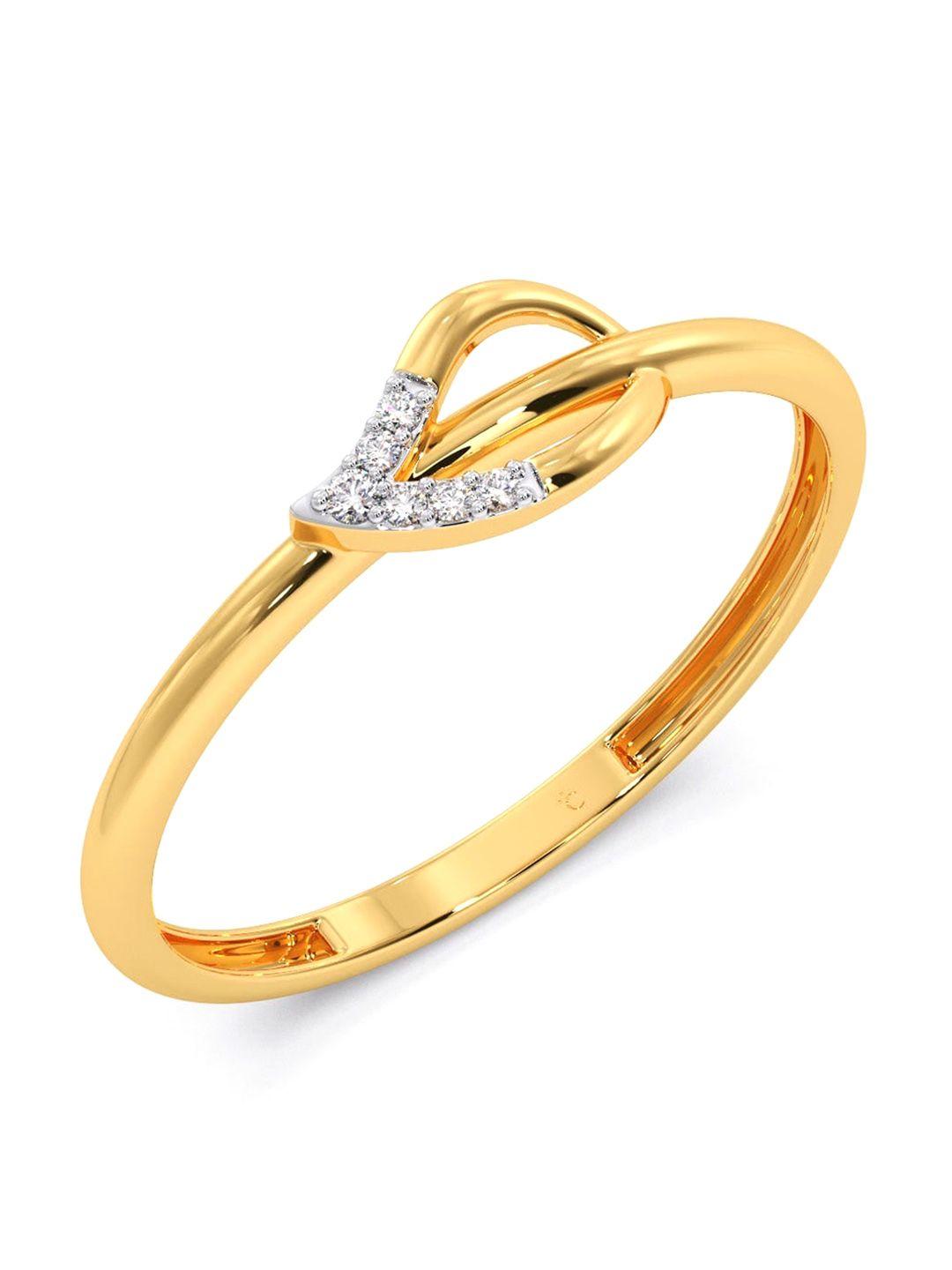 candere a kalyan jewellers company diamondlites 14kt gold diamond ring-0.68gm
