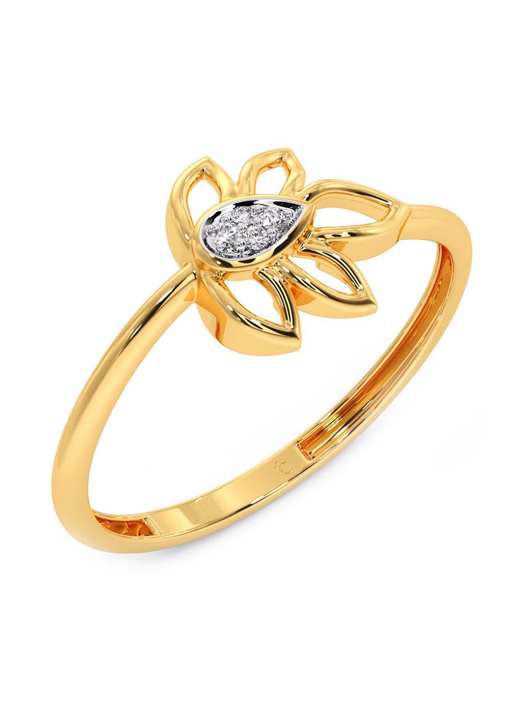 candere a kalyan jewellers company diamondlites 14kt gold diamond ring-0.83gm