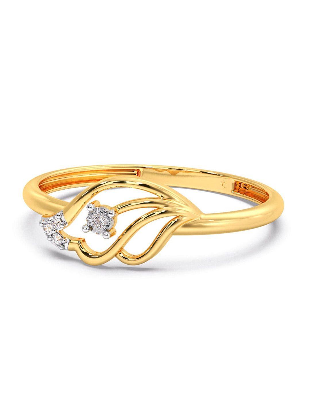 candere a kalyan jewellers company diamondlites 14kt gold diamond ring-0.99gm