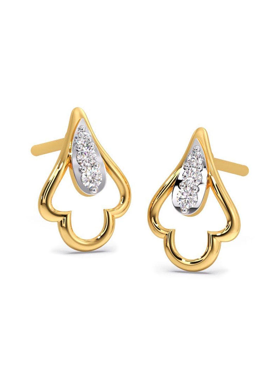 candere a kalyan jewellers company diamondlites 14kt gold diamond studded earrings-0.32gm