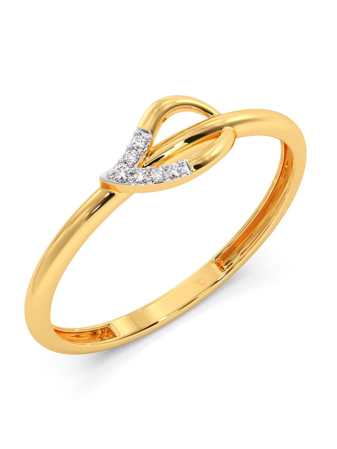 candere a kalyan jewellers company diamondlites 18kt gold diamond finger ring-0.93gm
